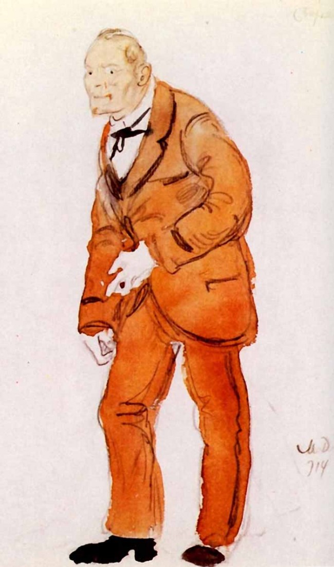 Сочинение по картине: Добужинский - "Эскиз костюма Петра Верховенского к спектаклю Николай Ставрогин"